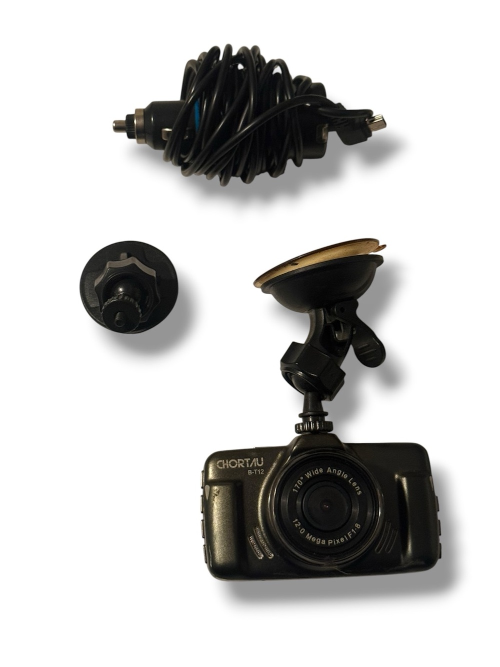 CHORTAU B-T12 Dash Cam 1080P Full HD Car Dashboard Camera 170 Wide Angle Suction